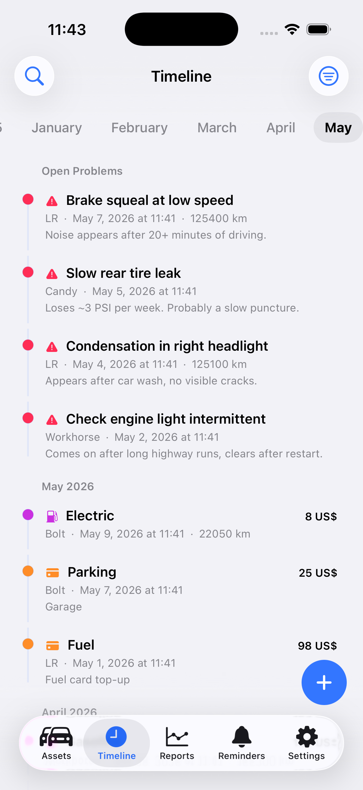 Full history, not just the last oil change